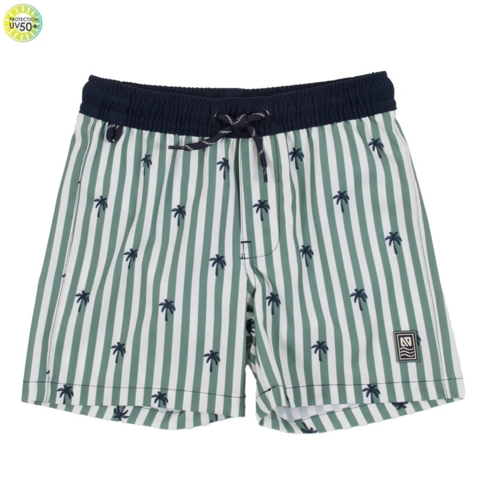 Nanö NANÖ - Short de maillot UV avec rayures vertes et imprimés de palmiers