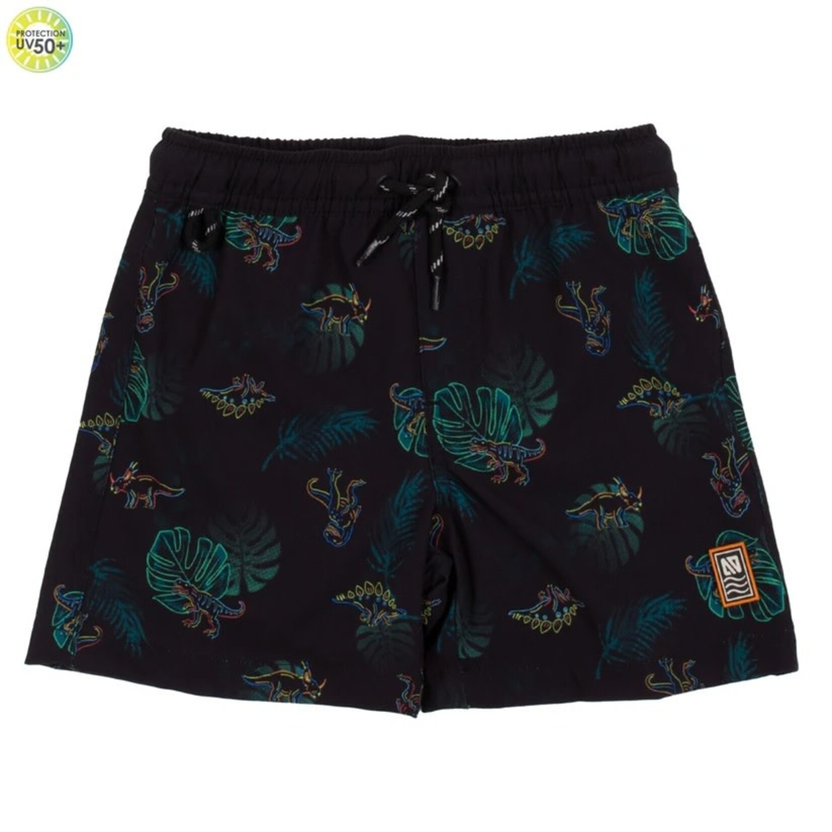 Nanö NANÖ - Short de maillot UV noir avec dinosaures