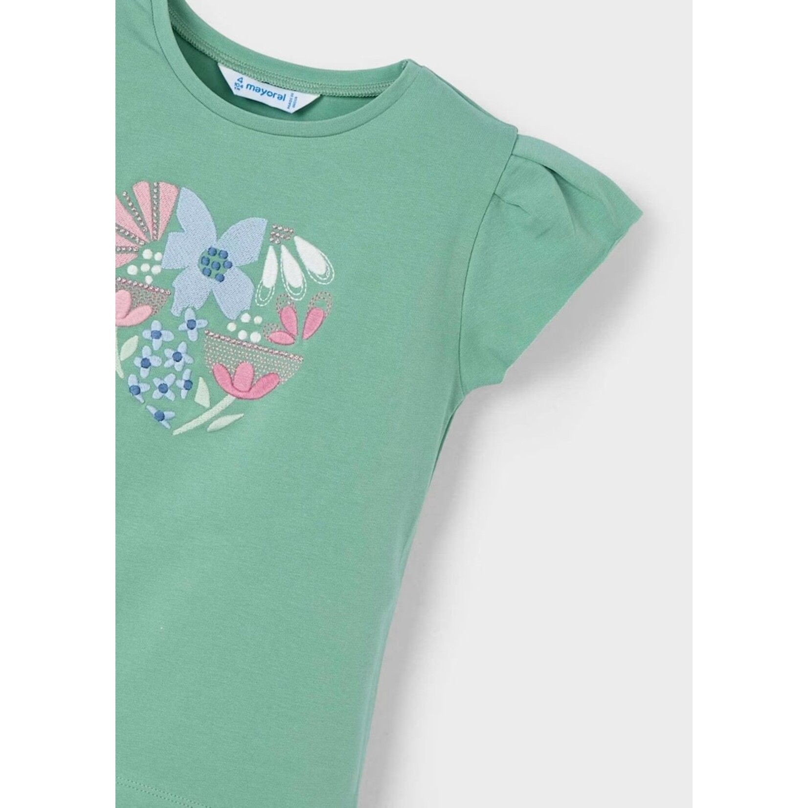 Mayoral MAYORAL - T-shirt à manches courtes à broderies de fleurs