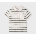 Mayoral Mayoral - Short Sleeve Polo Shirt with Striped Pockets - Cream