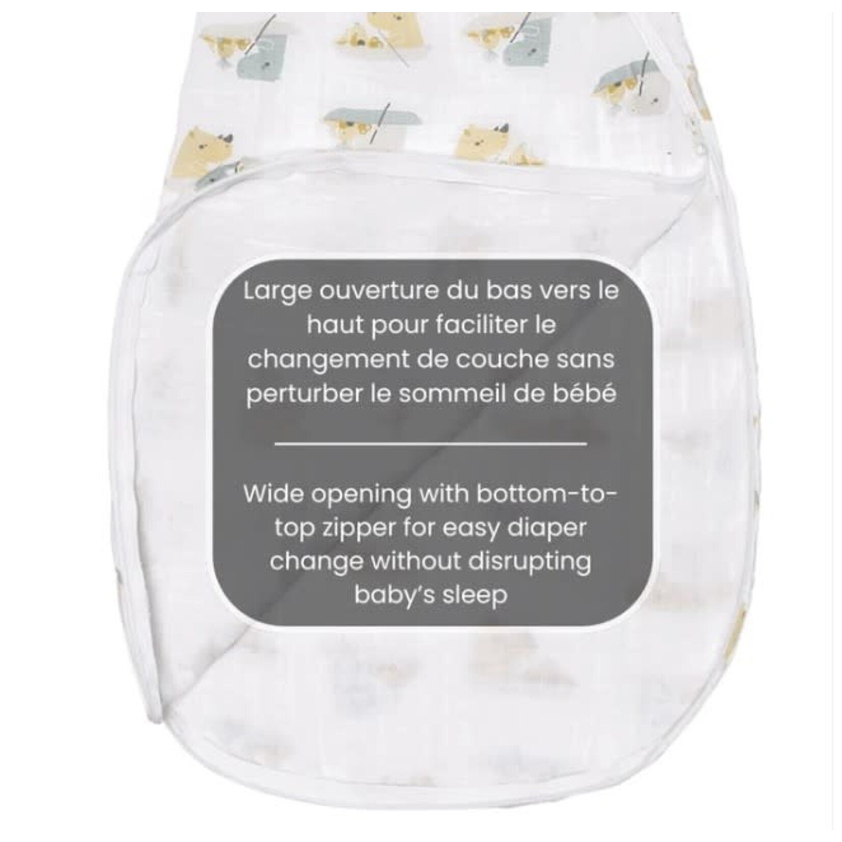 Perlimpinpin PERLIMPINPIN - Sac de nuit/gigoteuse en mousseline de coton - Rhino (0.7 togs)