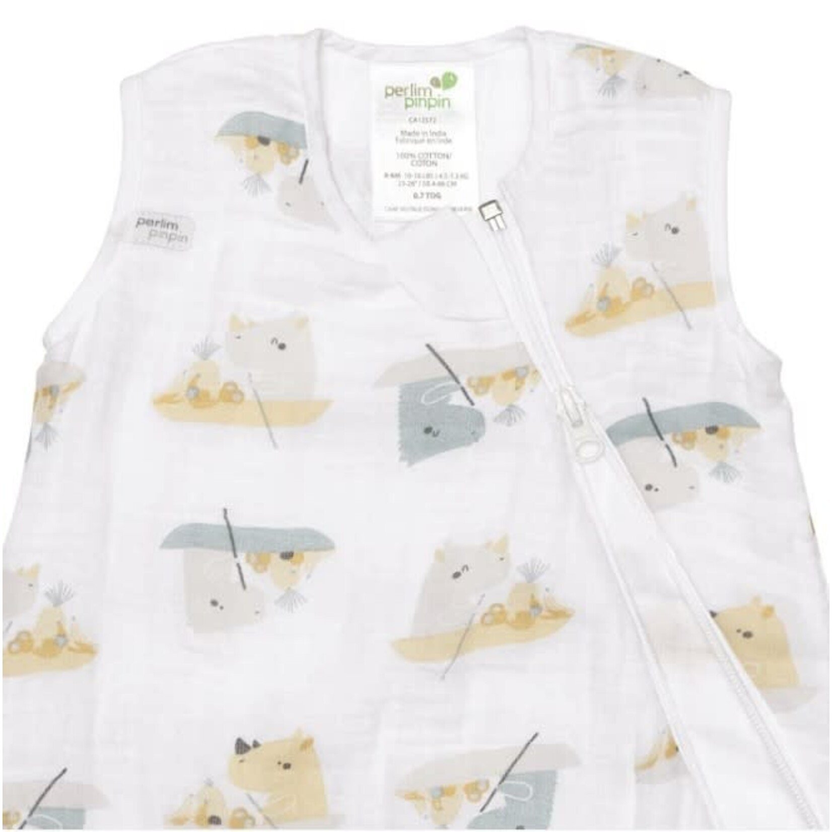 Perlimpinpin PERLIMPINPIN - Sac de nuit/gigoteuse en mousseline de coton - Rhino (0.7 togs)