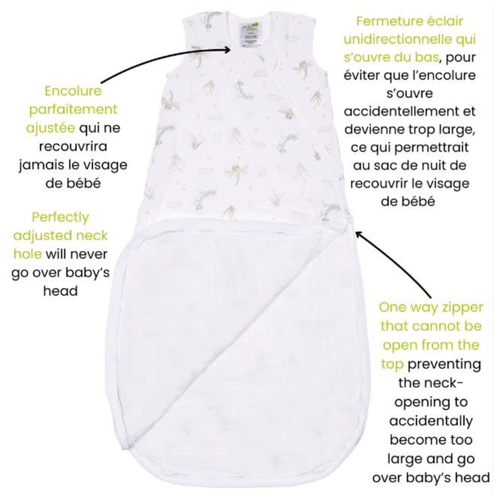 Perlimpinpin PERLIMPINPIN - Sac de nuit/gigoteuse en mousseline de coton - Insectes (0.7 togs)