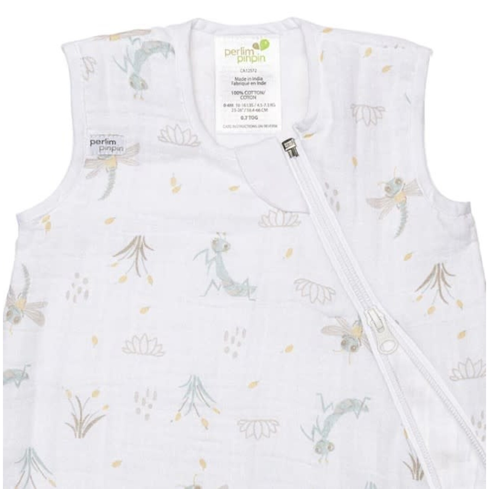 Perlimpinpin PERLIMPINPIN - Sac de nuit/gigoteuse en mousseline de coton - Insectes (0.7 togs)