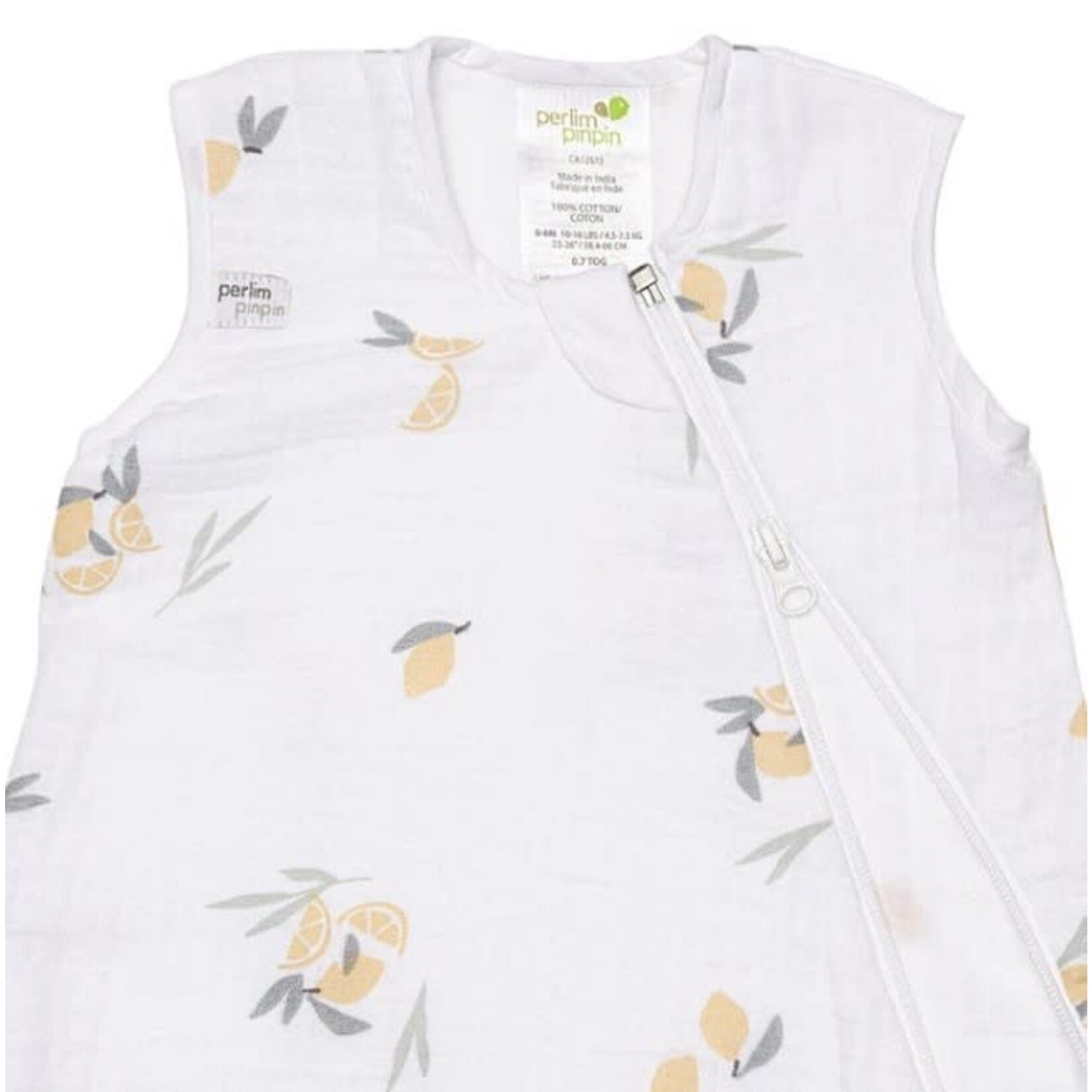 Perlimpinpin PERLIMPINPIN - Sac de nuit/gigoteuse en mousseline de coton - Citrons (0.7 togs)