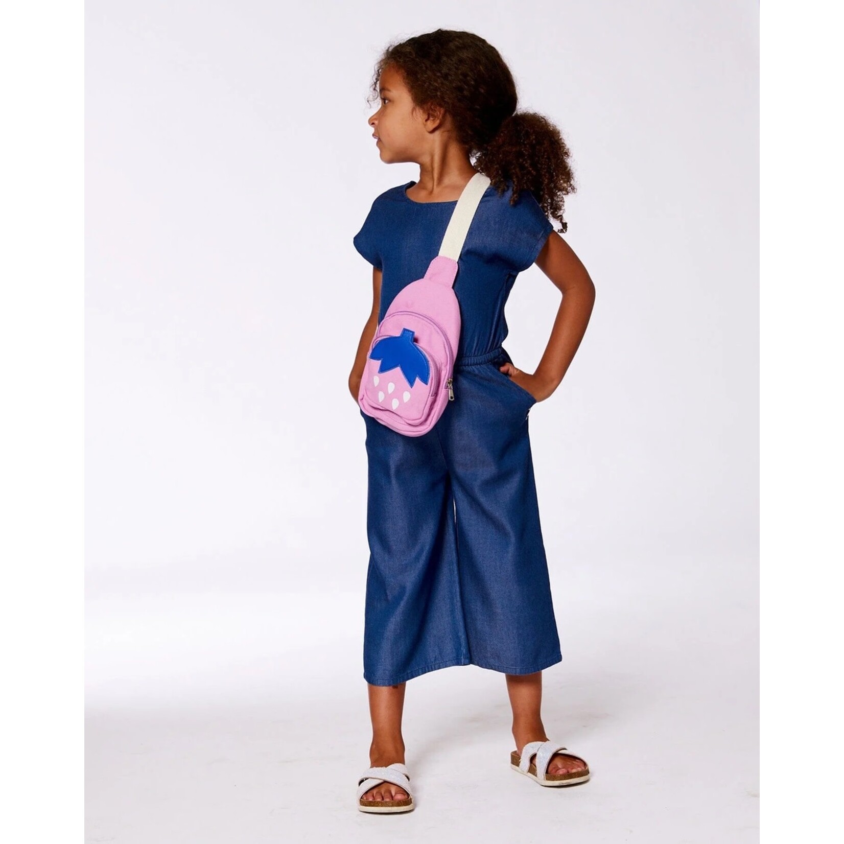 Deux par Deux DEUX PAR DEUX - Chambray navy blue jumpsuit 'Line up stripes'