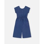Deux par Deux DEUX PAR DEUX - Chambray navy blue jumpsuit 'Line up stripes'