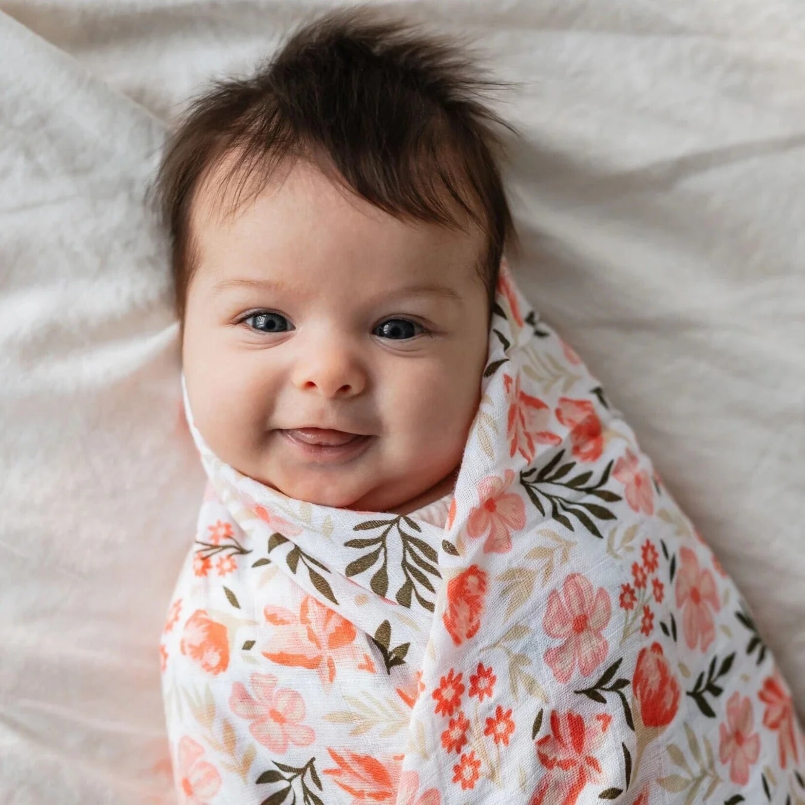 Perlimpinpin PERLIMPINPIN -  cotton muslin blanket 'Flowers by Rachel Lyon'