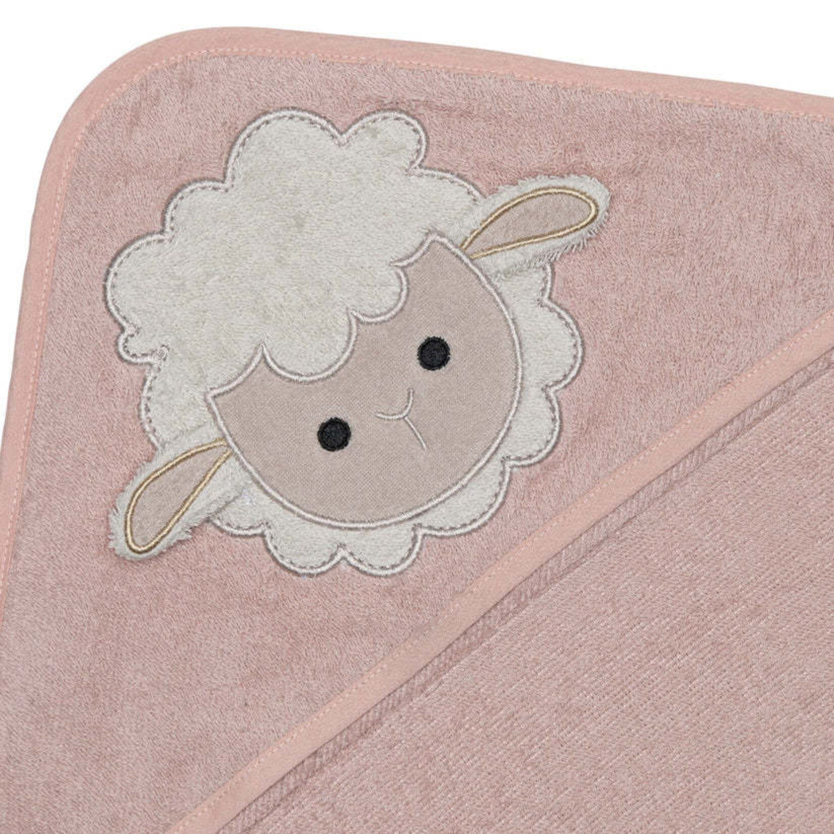Perlimpinpin PERLIMPINPIN - Pink hooded bath towel 'Sheep'