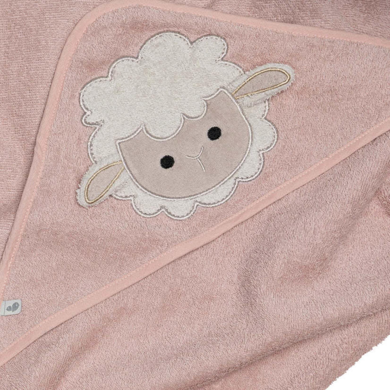 Perlimpinpin PERLIMPINPIN - Pink hooded bath towel 'Sheep'