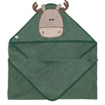 Perlimpinpin PERLIMPINPIN - Green hooded bath towel 'Moose'
