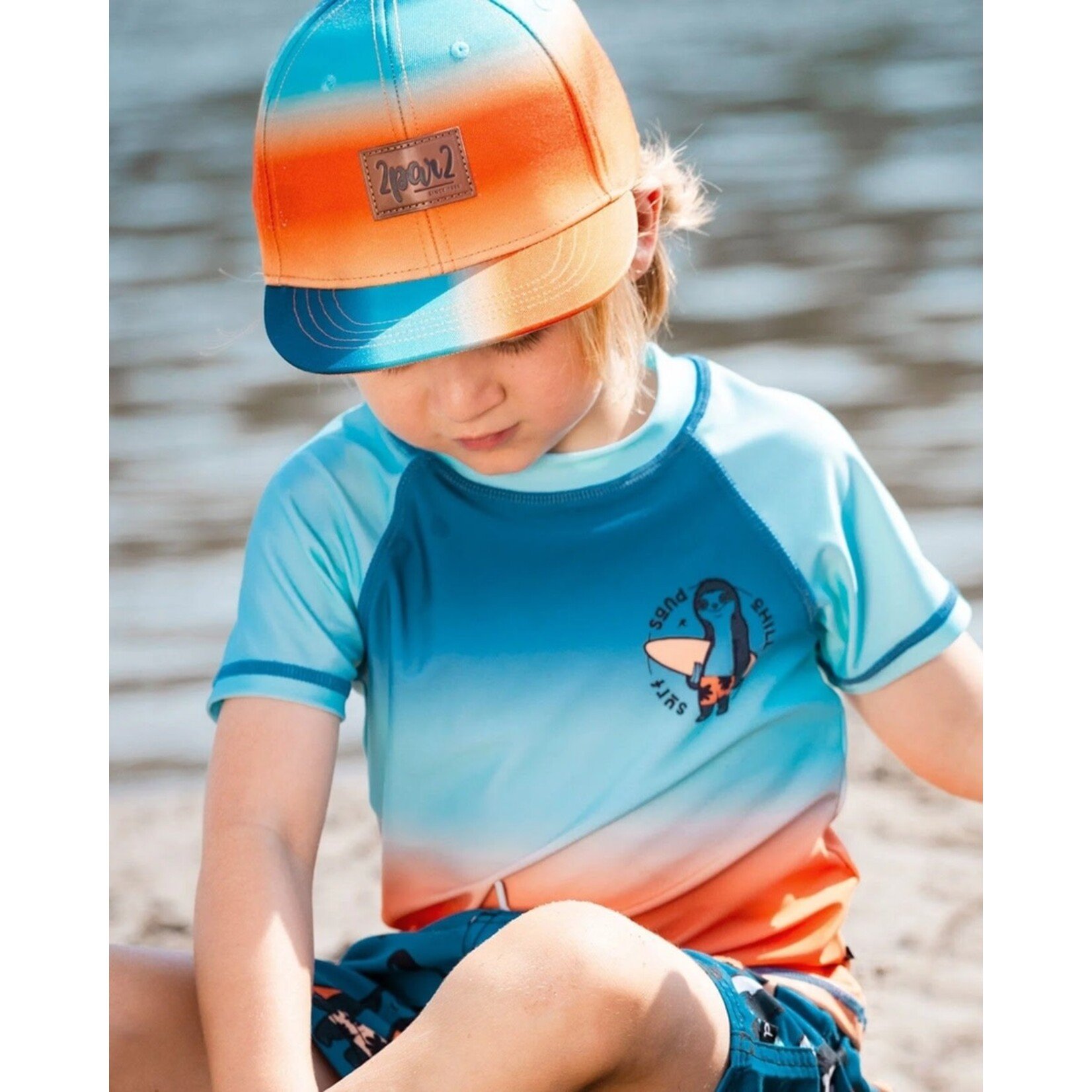 Deux par Deux DEUX PAR DEUX - Casquette avec dégradé bleu marine, turquoise et orange