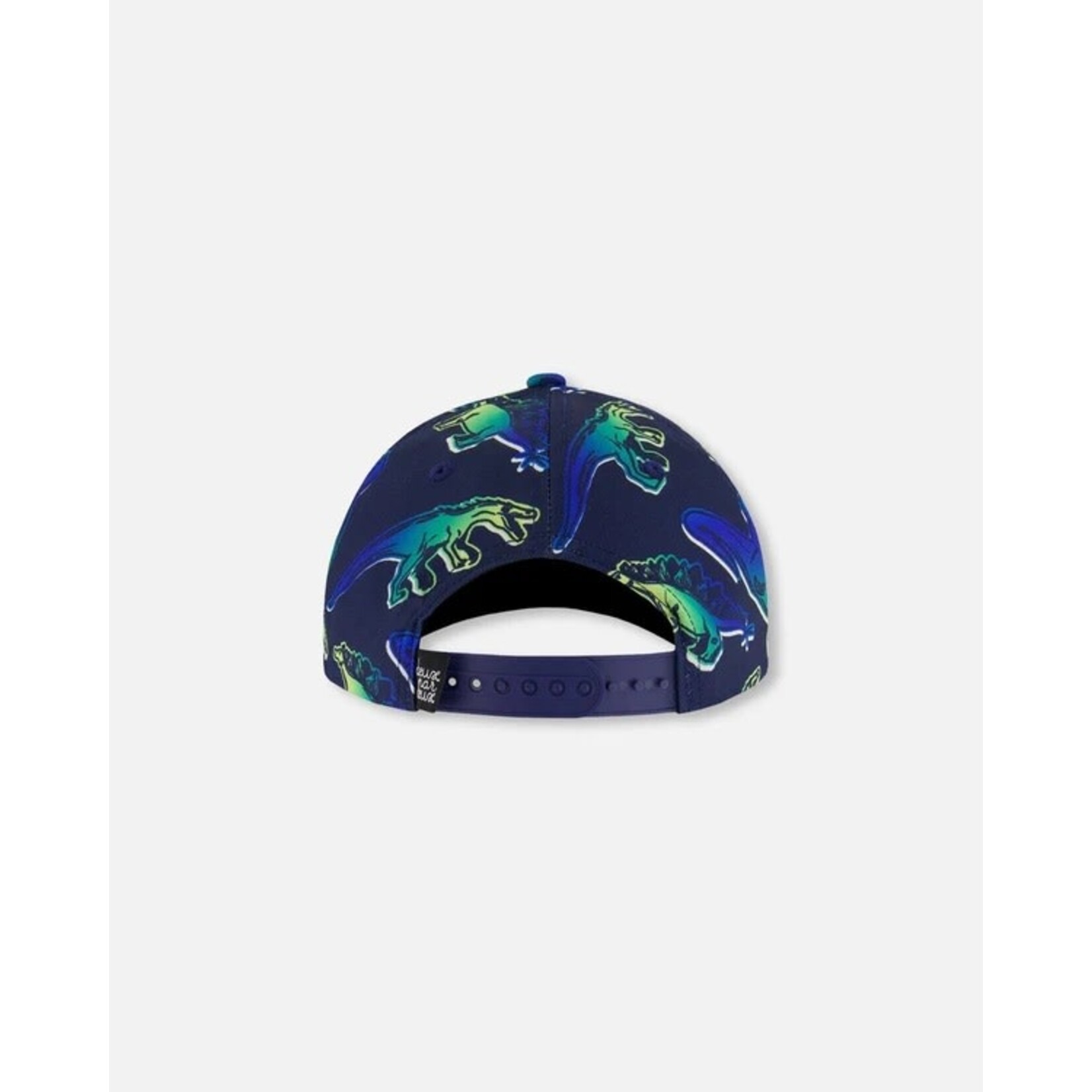 Deux par Deux DEUX PAR DEUX - Casquette  bleu marine avec imprimée de dinosaures bleu et vert