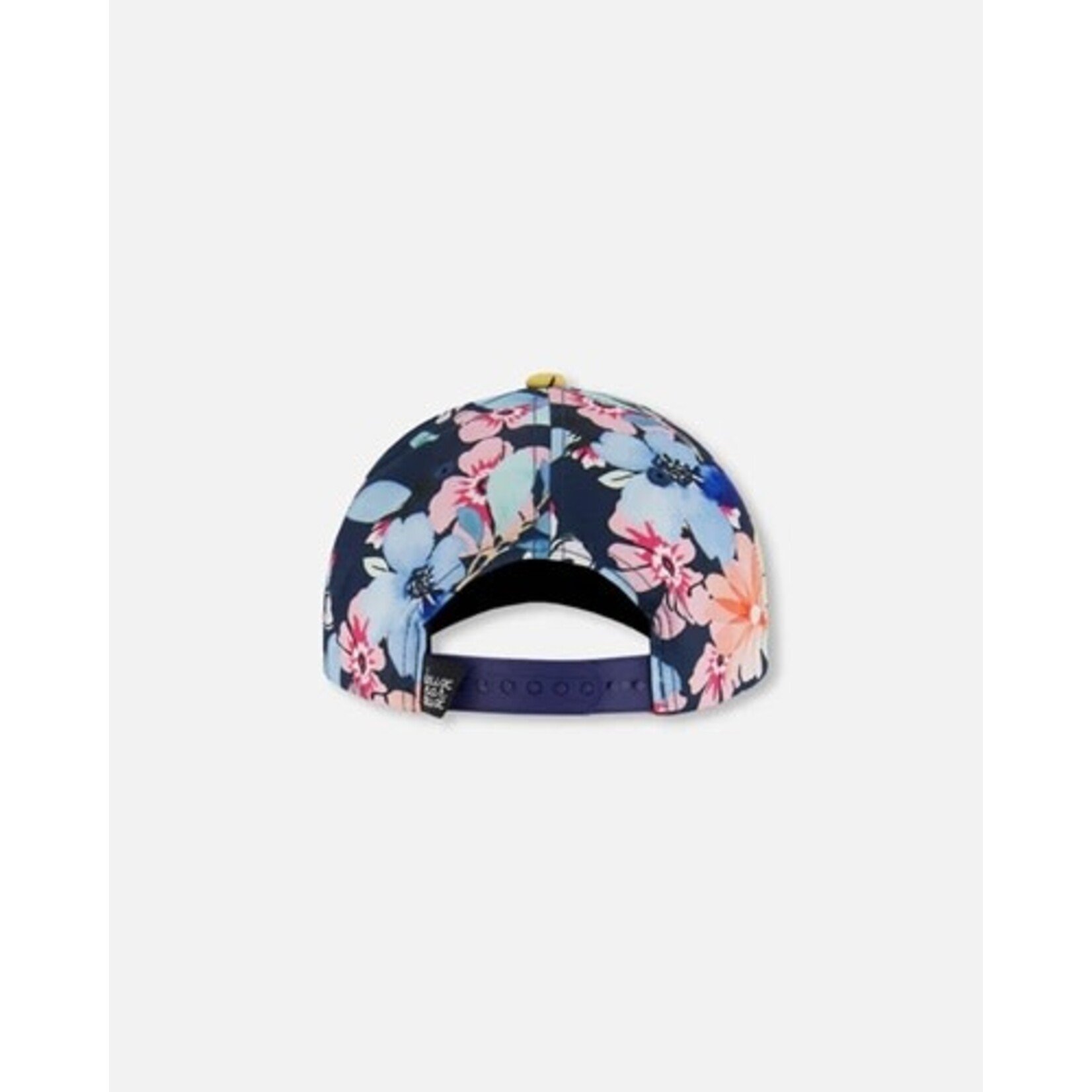 Deux par Deux DEUX PAR DEUX - Casquette bleu marine imprimée de fleurs jaunes et roses
