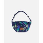 Deux par Deux DEUX PAR DEUX - Sac banane bleu marine avec imprimé de dinosaures bleu et vert