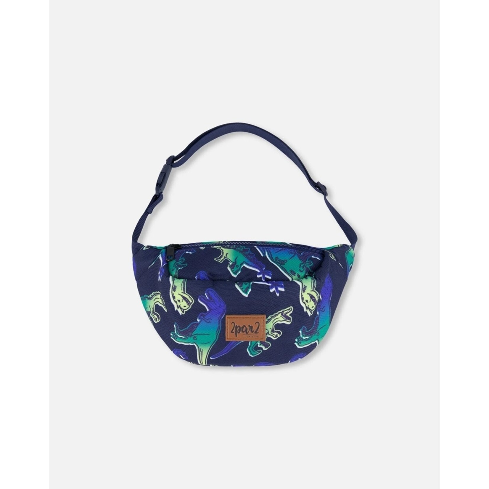 Deux par Deux DEUX PAR DEUX - Sac banane bleu marine avec imprimé de dinosaures bleu et vert