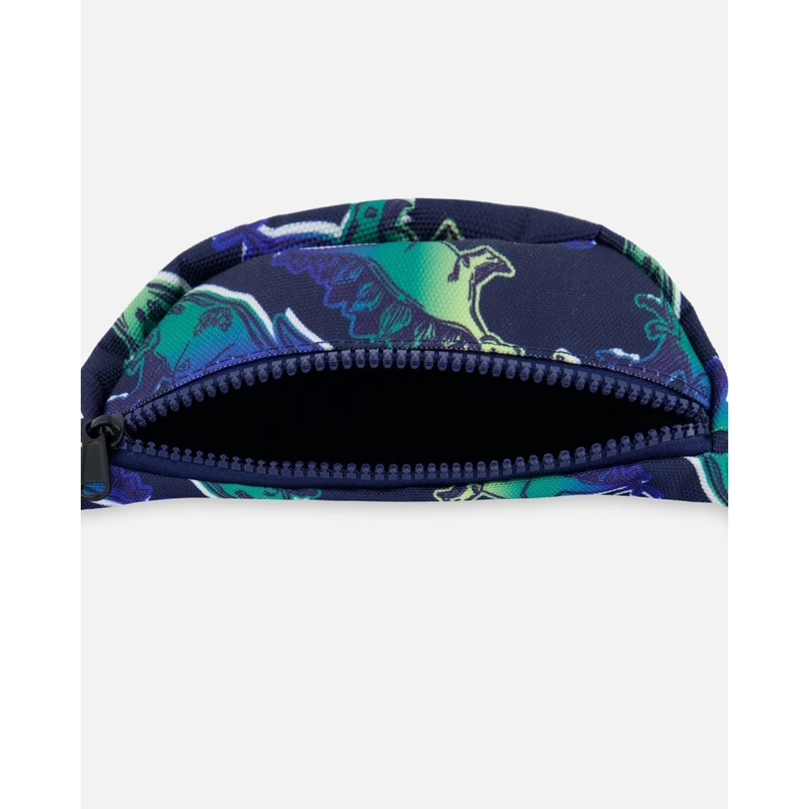 Deux par Deux DEUX PAR DEUX - Sac banane bleu marine avec imprimé de dinosaures bleu et vert
