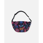 Deux par Deux DEUX PAR DEUX - Sac banane noir avec imprimé style néon bleu et rose