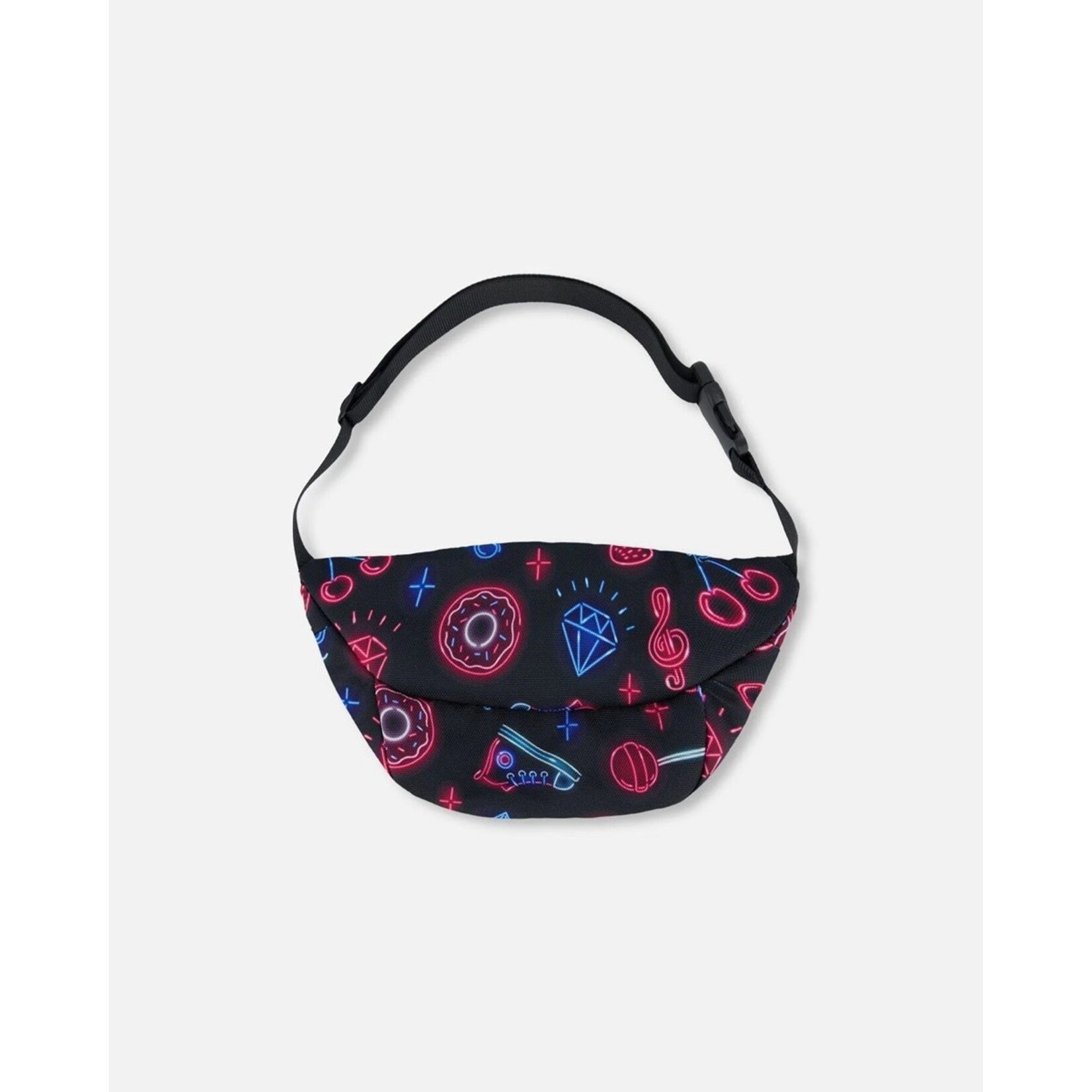 Deux par Deux DEUX PAR DEUX - Sac banane noir avec imprimé style néon bleu et rose