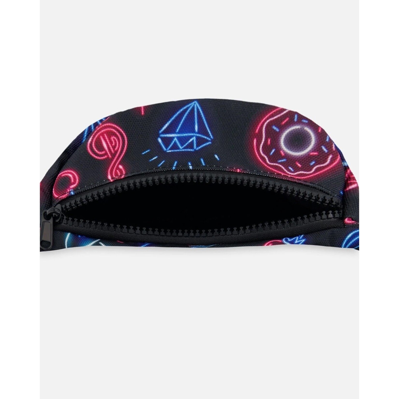 Deux par Deux DEUX PAR DEUX - Sac banane noir avec imprimé style néon bleu et rose