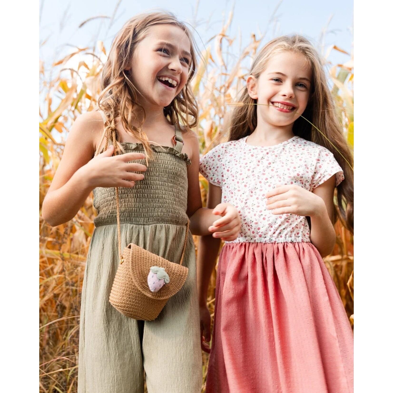 Deux par Deux DEUX PAR DEUX -Smocked Crinkle Jersey Olive Green Jumpsuit 'A Summer Dream'