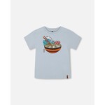 Deux par Deux DEUX PAR DEUX- T-shirt à manches courtes bleu poudre avec l'imprimé d'un bol de ramen 'B.O.Y.S'