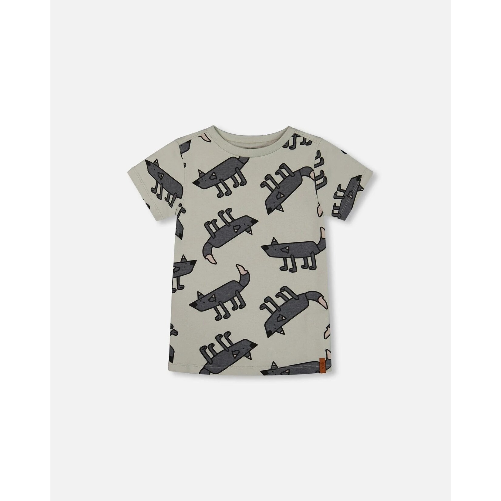 Deux par Deux DEUX PAR DEUX- Teal Short Sleeve T-Shirt with Grey Wolf Print 'B.O.Y.S'