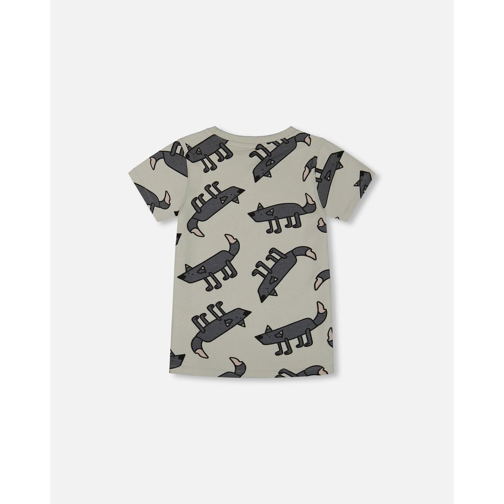 Deux par Deux DEUX PAR DEUX- Teal Short Sleeve T-Shirt with Grey Wolf Print 'B.O.Y.S'
