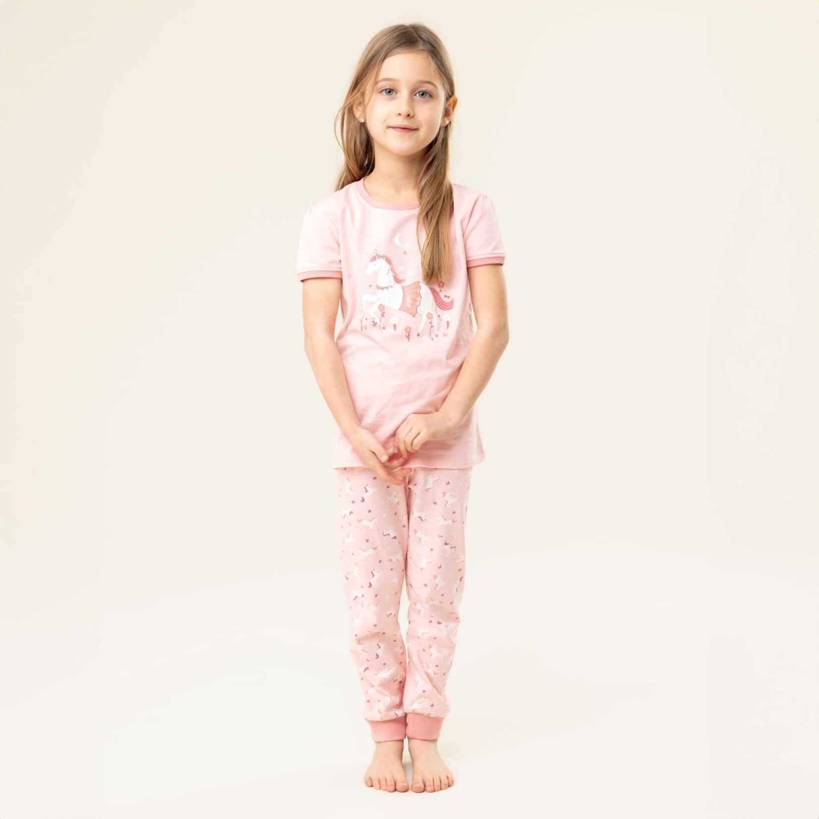 Nanö NANÖ - Three-piece light pink and coral pyjamas 'Unicorn'