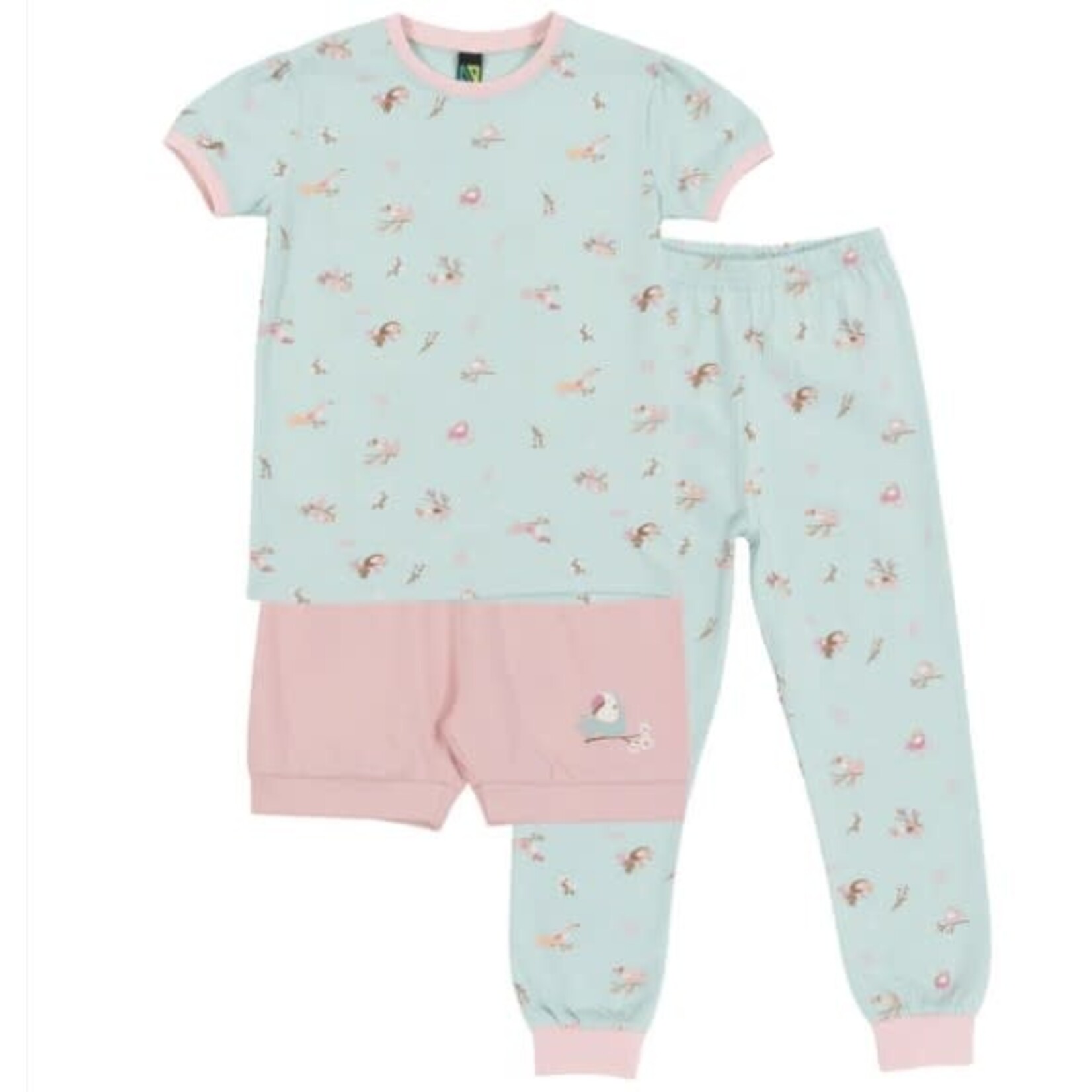 Nanö NANÖ - Pyjama 3 morceaux  turquoise et rose 'Toucans'