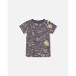 Deux par Deux DEUX PAR DEUX - T-shirt à manches courtes bleu grisâtre avec imprimé camping 'B.O.Y.S'