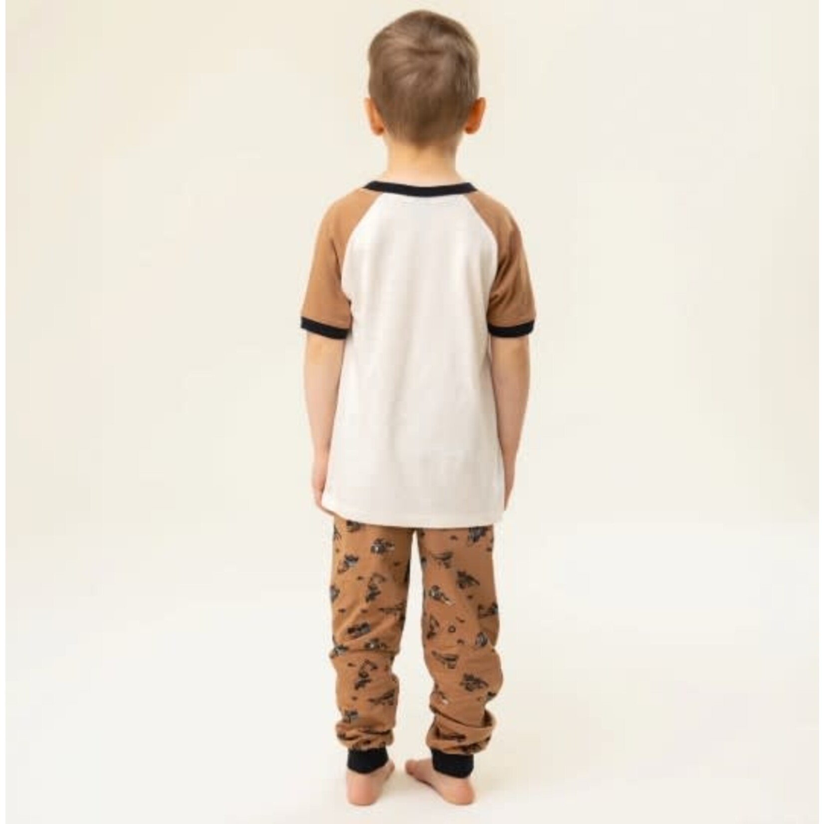 Nanö NANÖ - Three-piece beige and brown pyjamas 'Excavator'