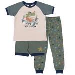 Nanö NANÖ - Three-piece beige and green pyjamas 'Dinosaurs'