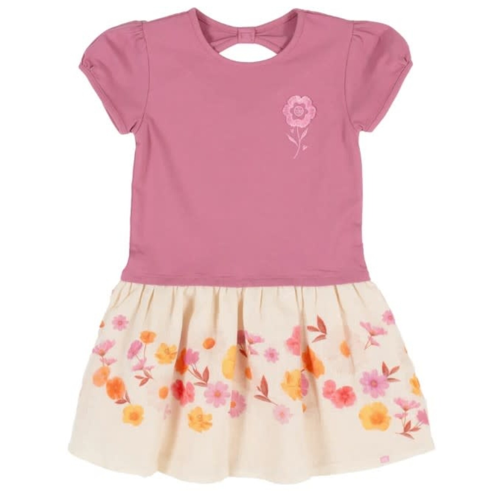 Nanö NANÖ - Robe à haut rose et bas crème fleuri 'Joli colibri'