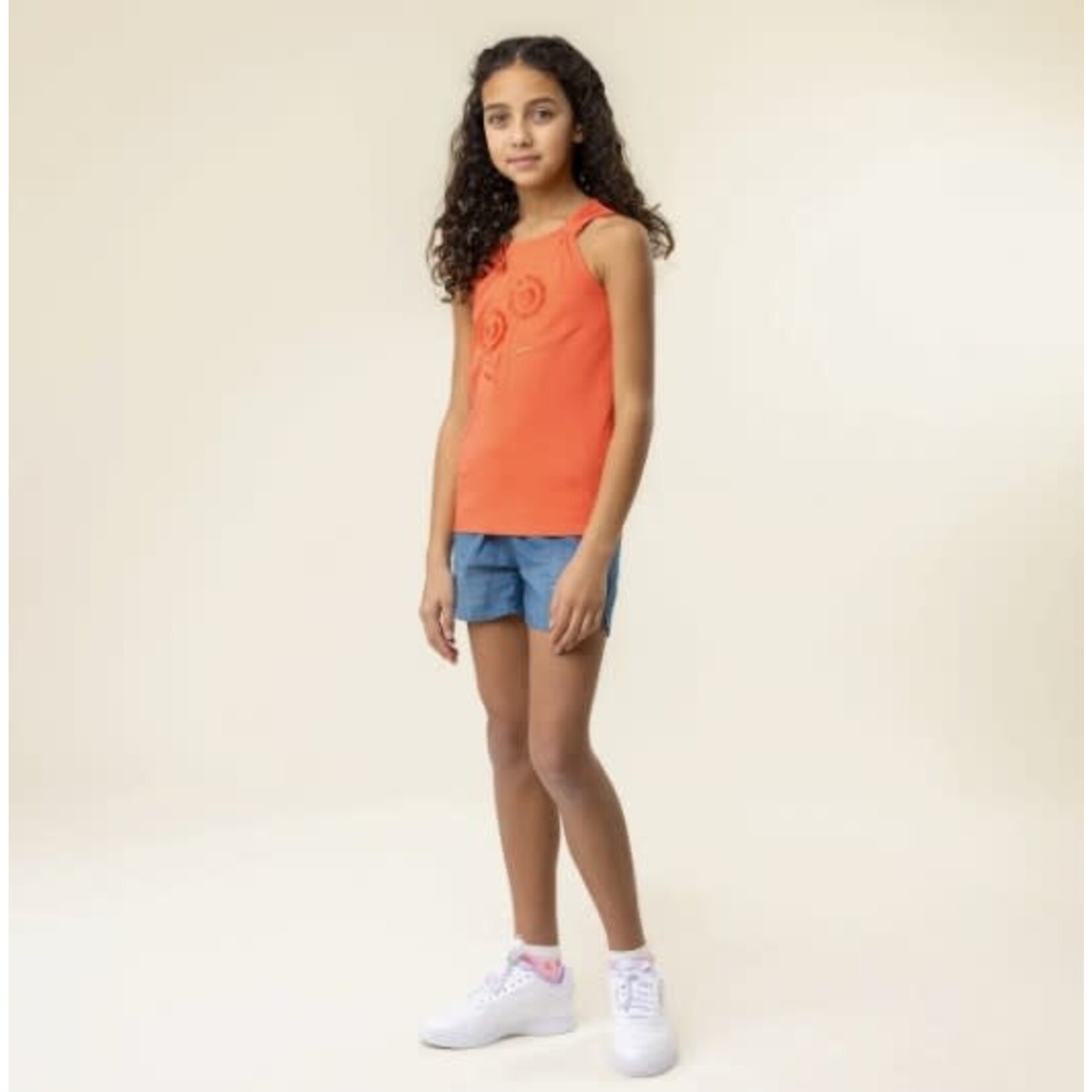 Nanö NANÖ - Camisole corail avec broderie de fleurs 'Joli colibri'