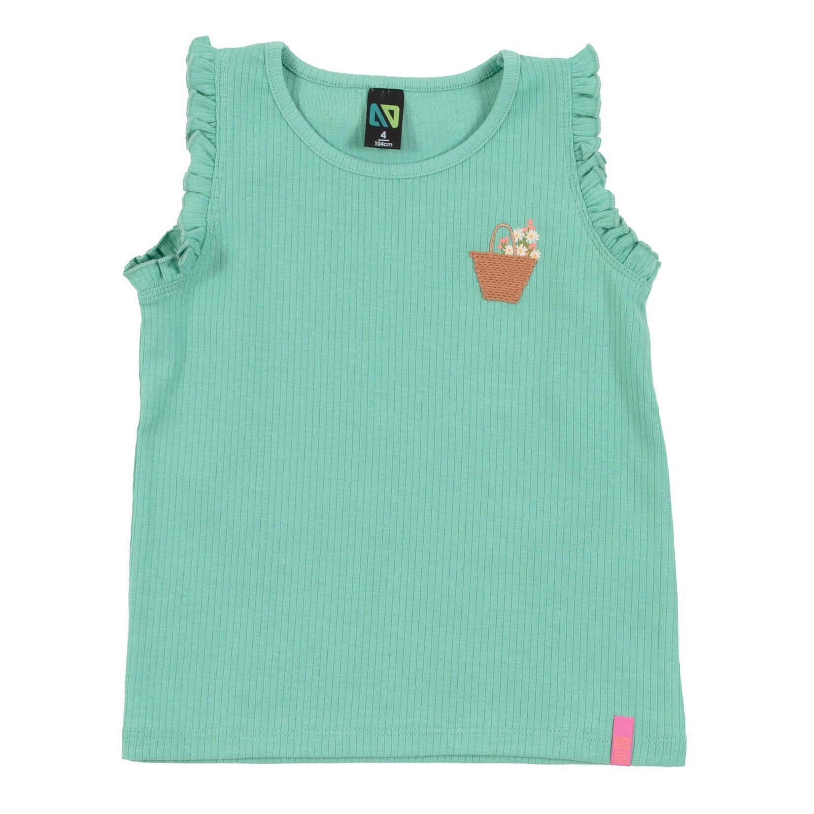 Nanö NANÖ - Turquoise camisole with ruffled shoulders 'Petit Pouce Vert'