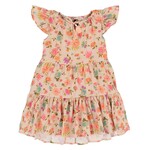 Nanö NANÖ - Printed crepe dress with short ruffled sleeves 'Petit Pouce Vert'