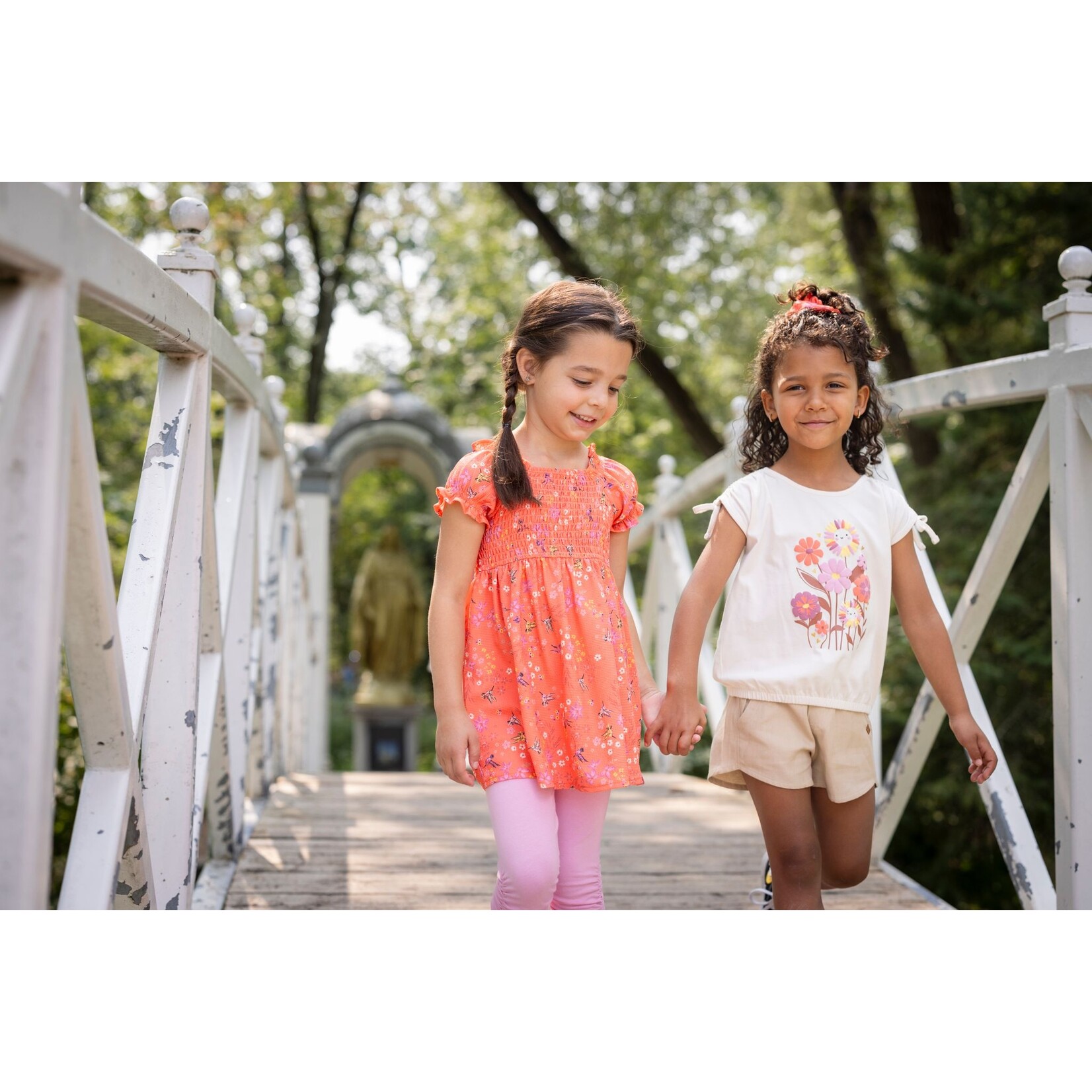 Nanö NANÖ - Short Coral Smocked Tunic-Dress with Hummingbird and Flower Pattern 'Joli colibri'