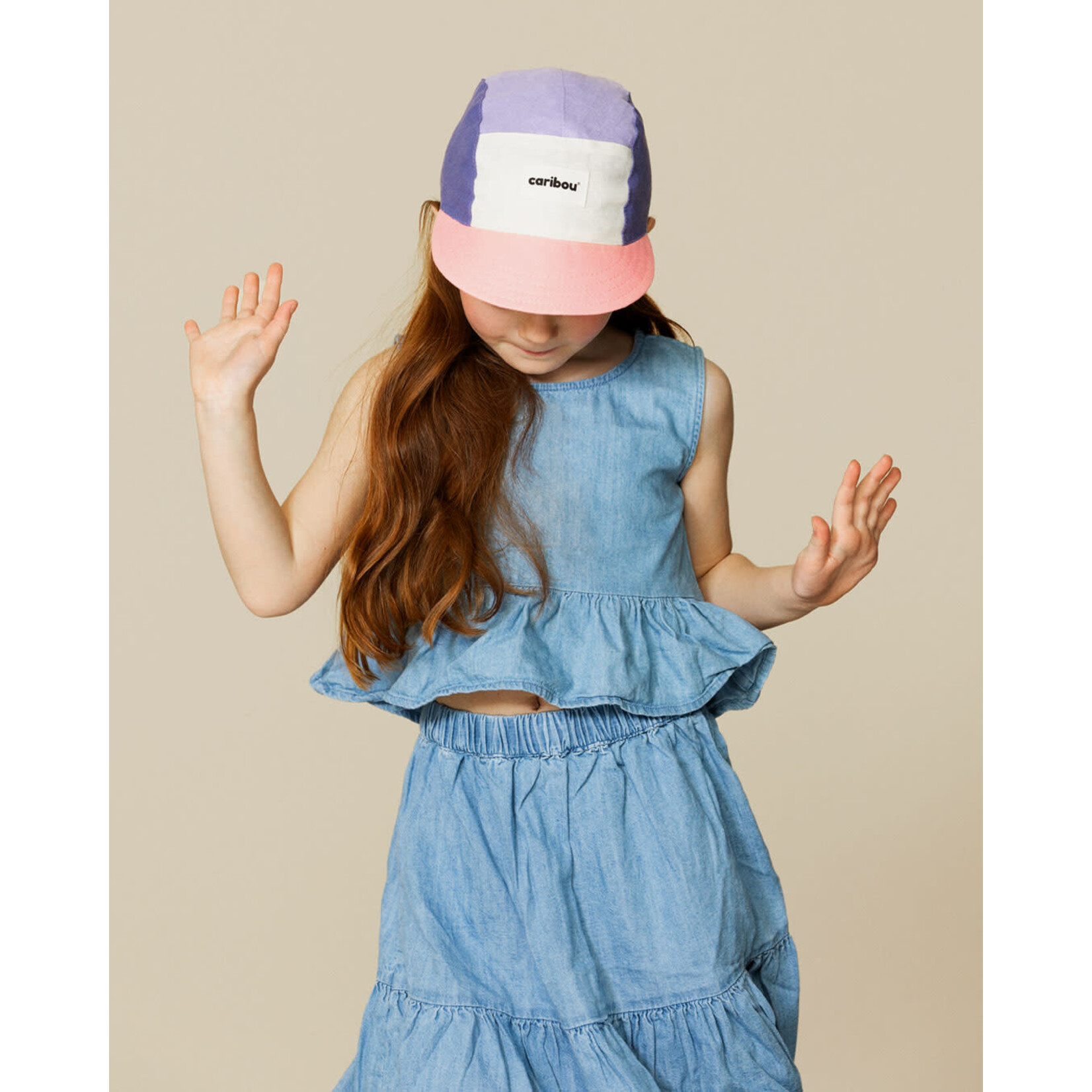 Caribou CARIBOU - Casquette souple en lin colourblock - Colombine