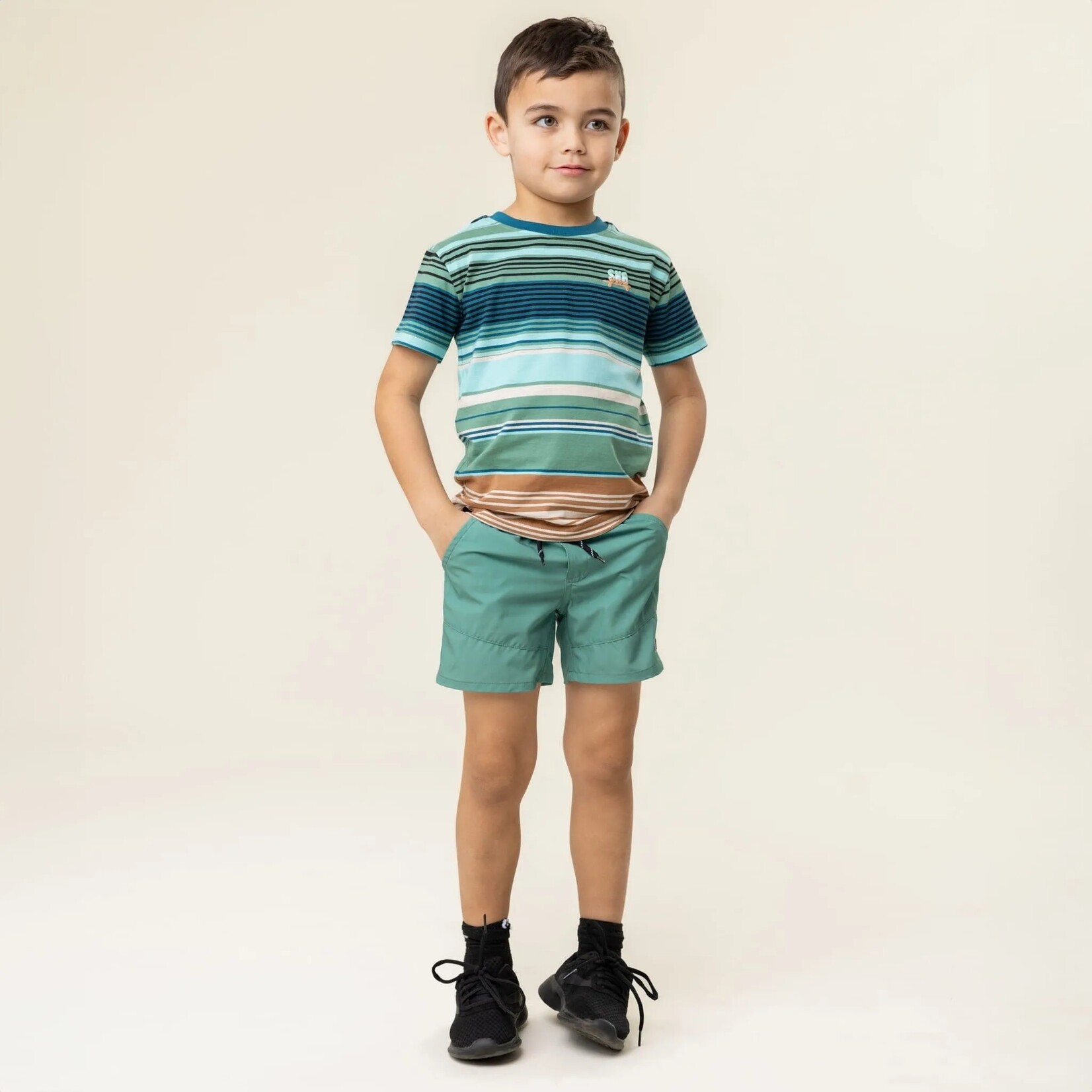 Nanö NANÖ - T-shirt à manches courtes avec rayures - Menthe- Skate- '360 degrés'