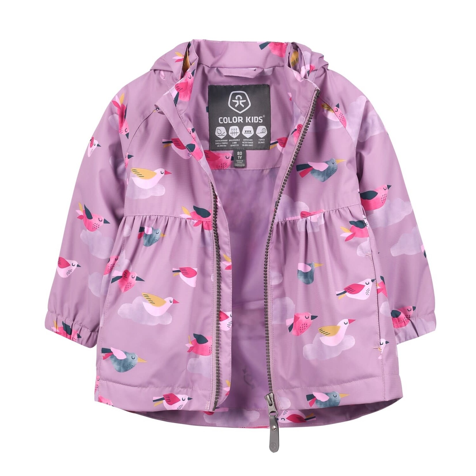 Color Kids COLOR KIDS - Light-weight wind and water-proof jacket with bird print