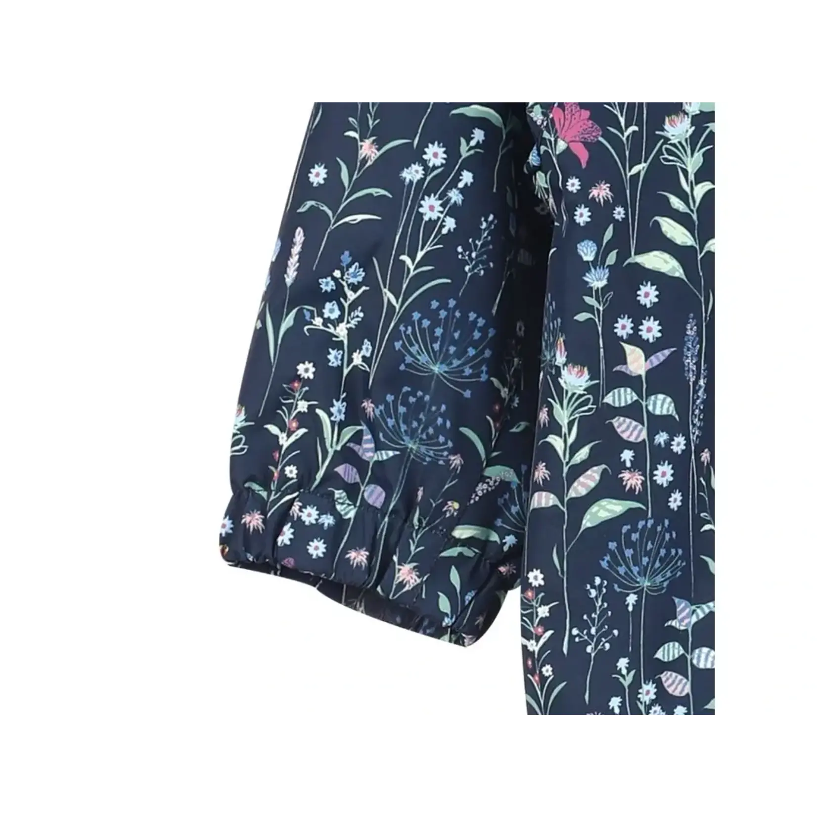 Color Kids COLOR KIDS - Manteau coupe-vent imperméable bleu marine avec imprimé de fleurs sauvages