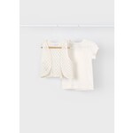 Mayoral MAYORAL - 2 piece set with cream t-shirt and a matching crocheted vest.