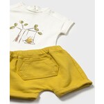 Mayoral MAYORAL - Two-piece set - Short-sleeved t-shirt with bee motif and mustard yellow shorts