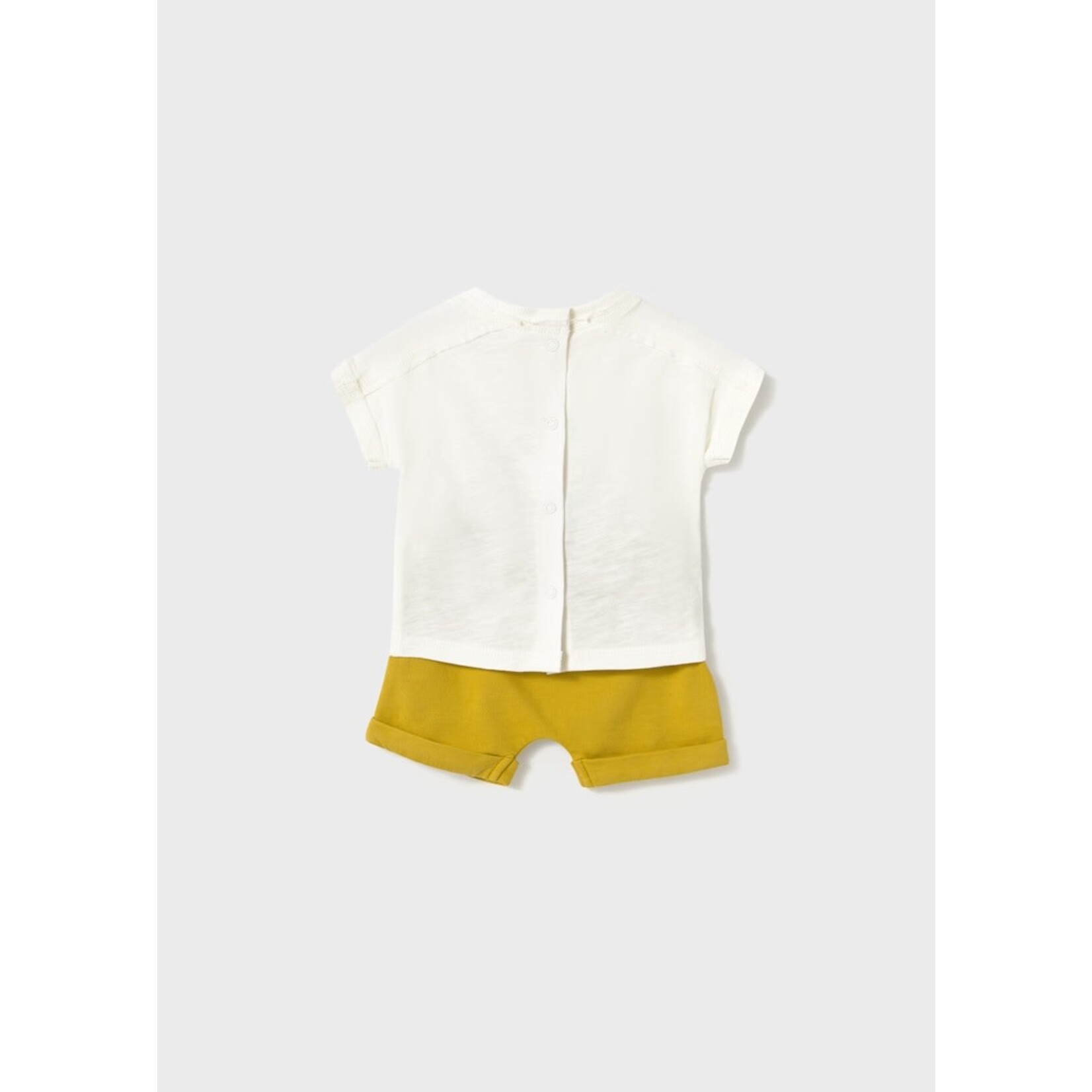 Mayoral  MAYORAL - Two-piece set - Short-sleeved t-shirt with bee motif and mustard yellow shorts