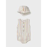 Mayoral MAYORAL - Barboteuse et chapeau avec oreilles à motif rayures multicolores
