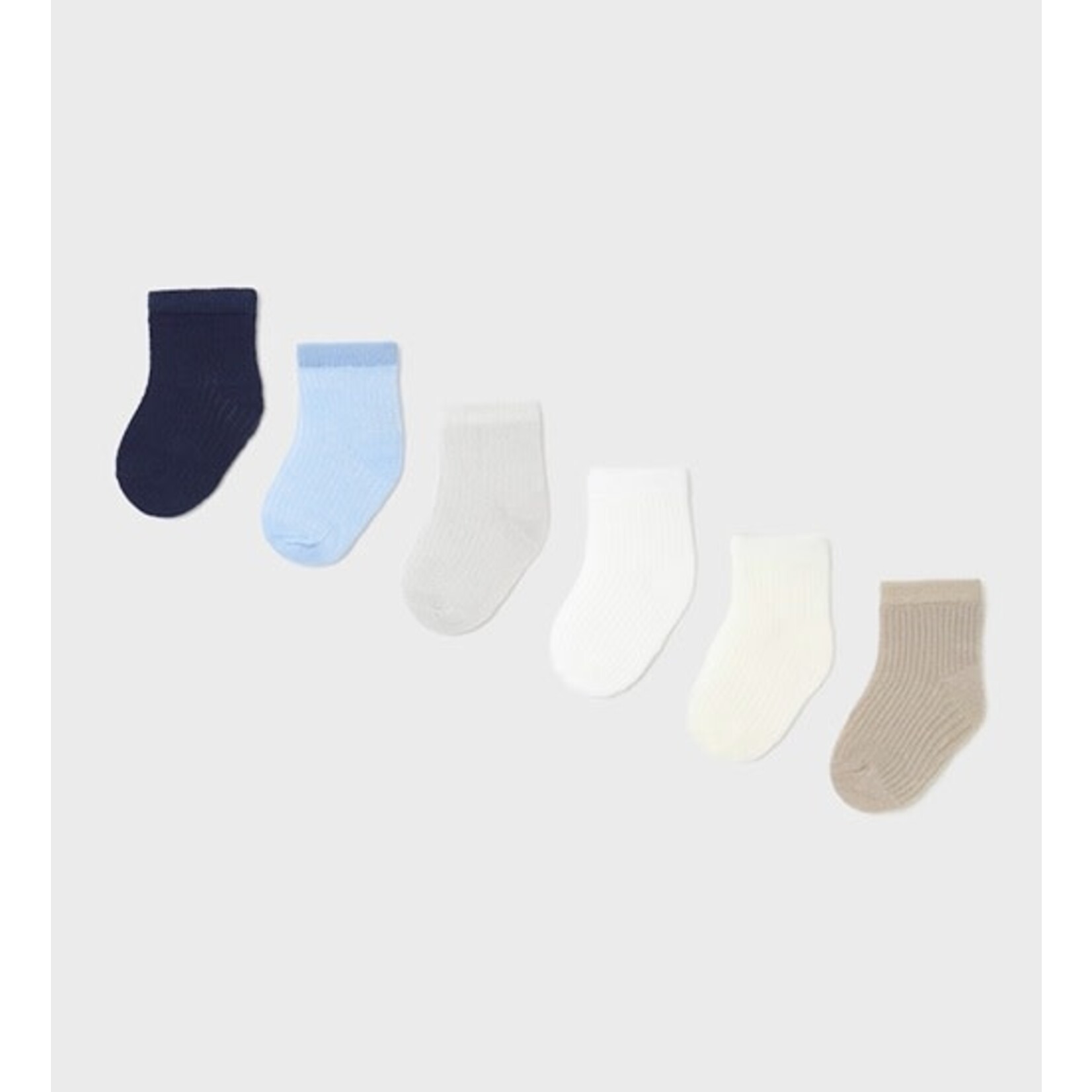 Mayoral MAYORAL - 6-Pack Baby Socks in Shades of Beige and Blue