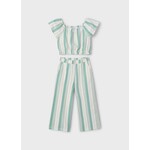 Mayoral MAYORAL - 2-piece set: Striped T-shirt and long pants - Green and Beige