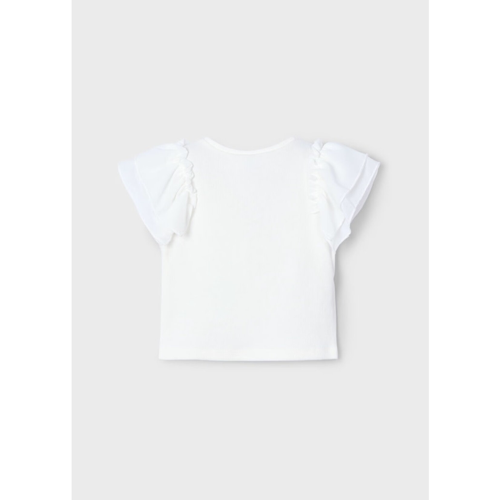 Mayoral MAYORAL - T-shirt à manches courtes avec volants - Écru
