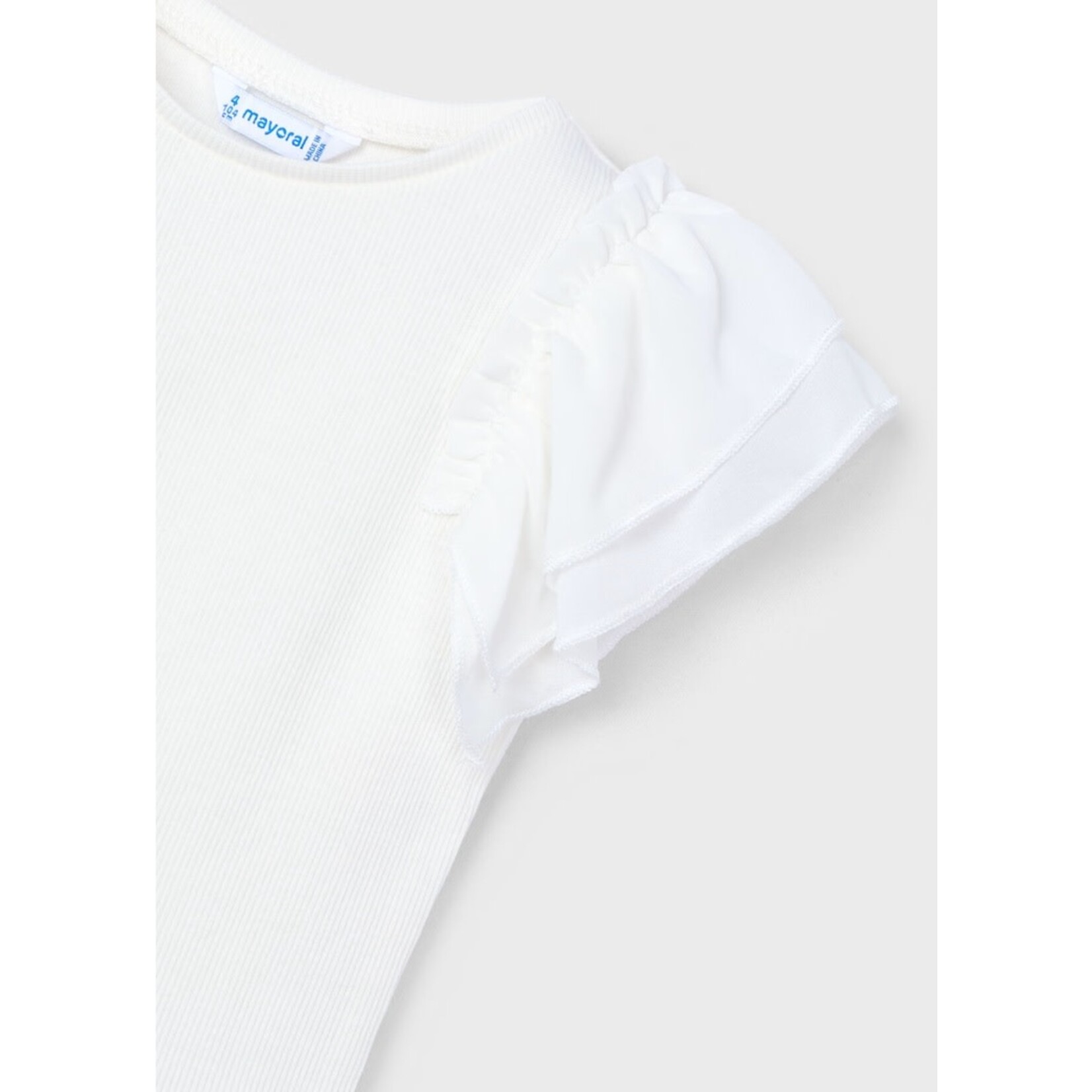 Mayoral MAYORAL - T-shirt à manches courtes avec volants - Écru